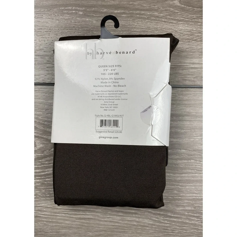 Harve Benard Women's Nylon Blend‎ Seamless Leggings Brown Queen Size New